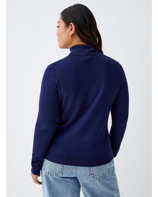 Twik Blue Solid Turtleneck Sweater