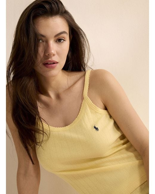 Polo Ralph Lauren Natural Butter Yellow Pointelle Knit Pyjama Set