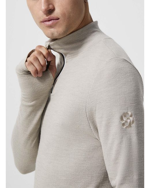 Boss Gray Zippered Mock for men