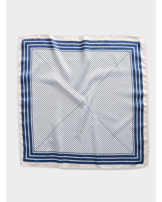 Simon's Blue Triangles And Stripes Square Scarf