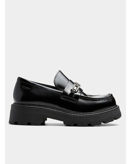 Vagabond Black Cosmo 2.0 Chain Glossy Loafers Women