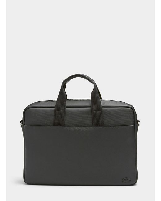 Lacoste Black Piqué Fabric Briefcase for men