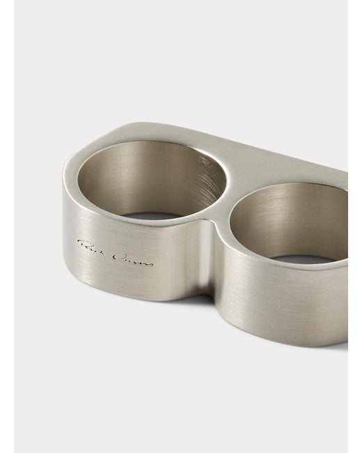 Rick Owens Gray Grills Double Ring for men