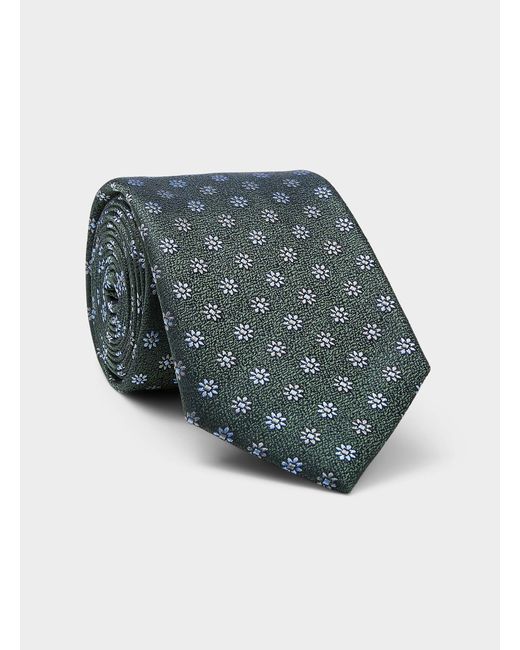Le 31 Blue Jacquard Mini Flower Tie for men