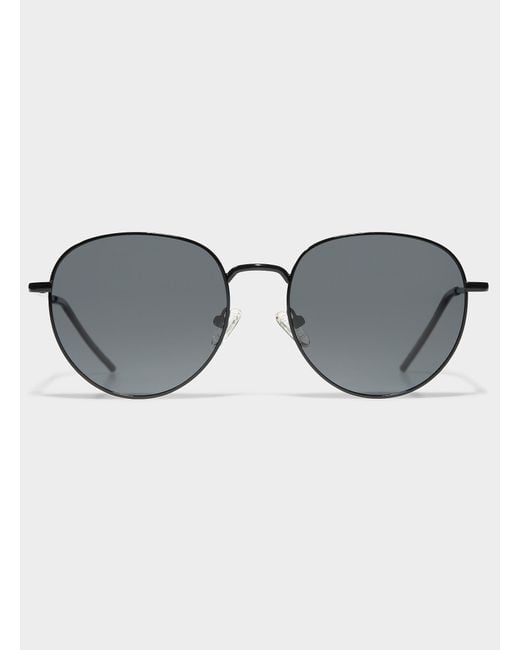 Le 31 Gray Lars Metallic Round Sunglasses for men