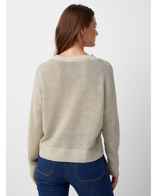 Contemporaine Gray Flowy Organic Linen Sweater