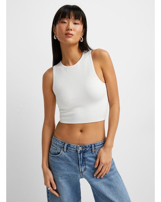 Icône White Thick Knit Cropped Cami