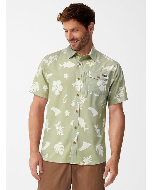 Salty Crew Green Tropical Pattern Shirt for men