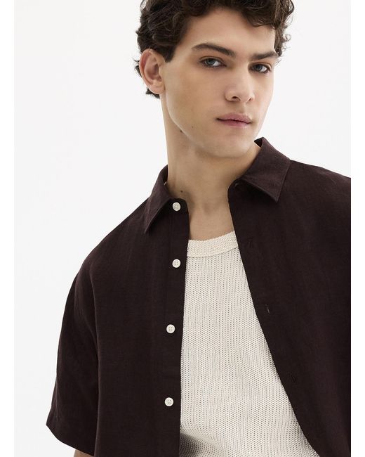 Le 31 Black 100% European Linen Short for men