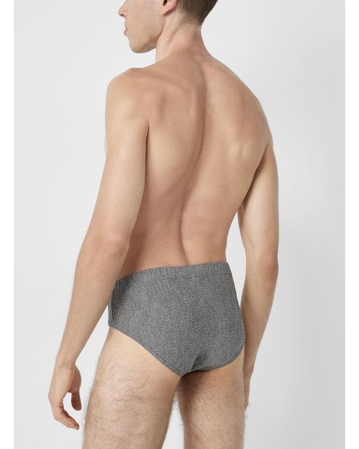 Le 31 Blue Geometric Pattern Brief Organic Cotton And Bamboo Viscose for men