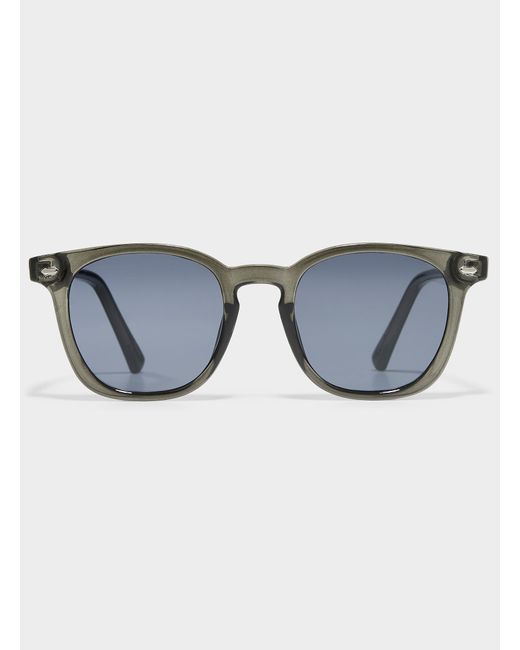 Le 31 Blue Kurt Translucent Rounded Sunglasses for men