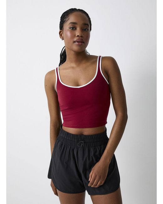 I.FIV5 Red Trimmed Hem Support Tank Low To Medium