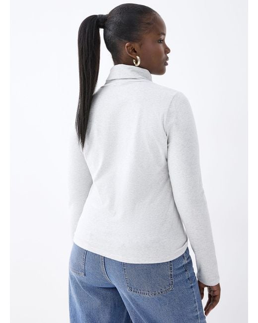 Twik White Brushed Jersey Turtleneck T