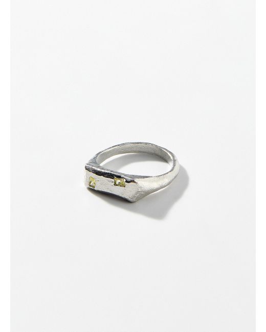 FIVE STUDIOS White Encrusted Stone Ring for men