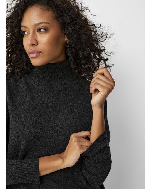 Contemporaine Black Wool And Cashmere Tunic Sweater
