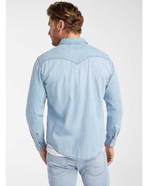 Levi's Western Denim Shirt Modern Fit in Baby Blue (Blue) for Men | Lyst