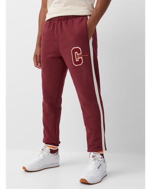 Champion Block C Reverse Weave Track joggers in Red for Men Lyst