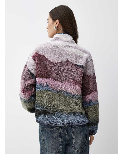 Twik Purple Printed Fleece Sweatshirt