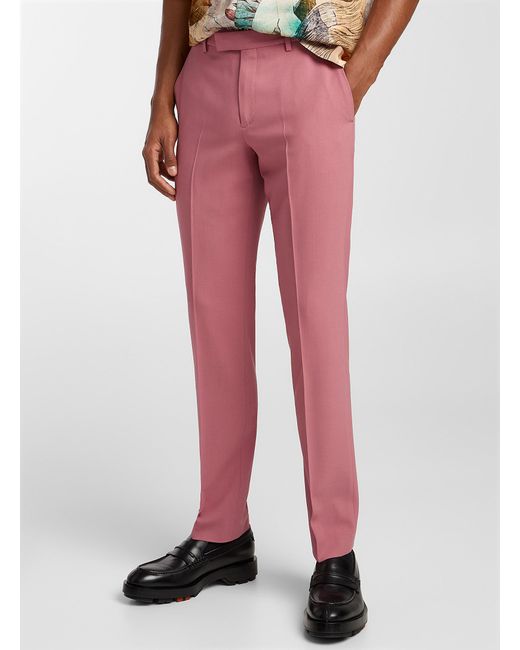 Paul Smith Red Pure Wool Pink Pant for men