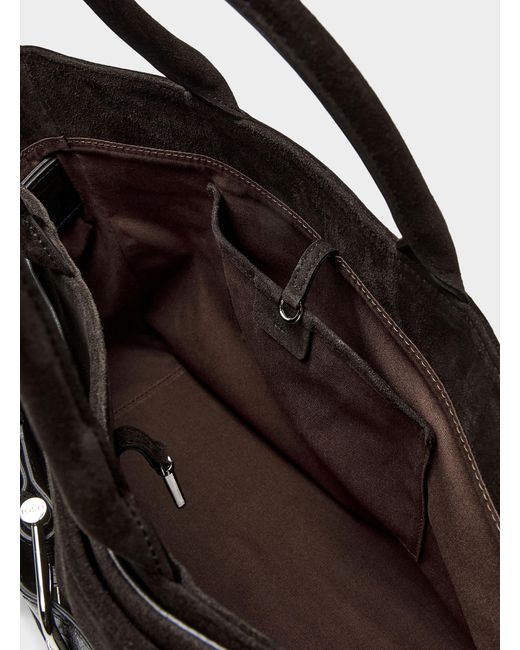 OSOI Black Brocle Large Suede Tote Bag
