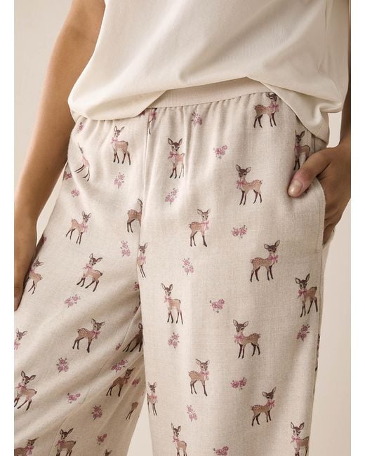 Miiyu Natural Cute Print Soft Flannel Lounge Pant