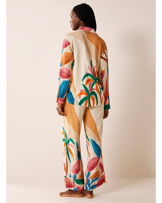 Maaji White Abstract Foliage Pyjama Set