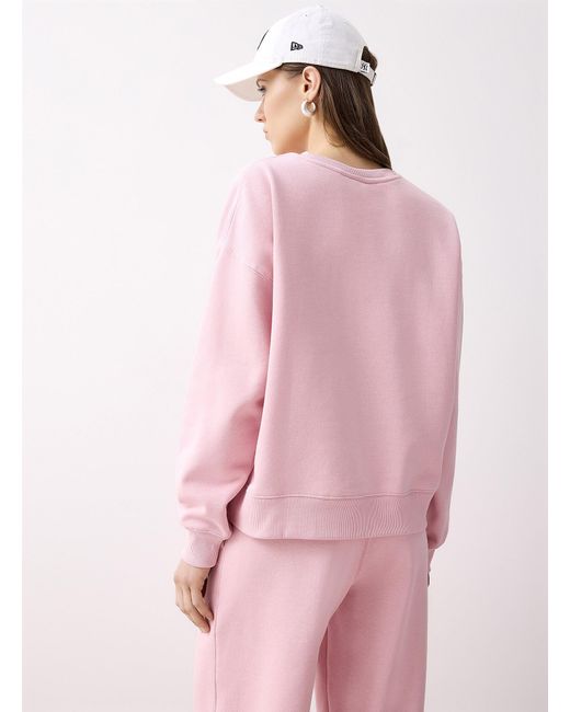 Twik Pink Oversized Thin Fleece Sweatshirt