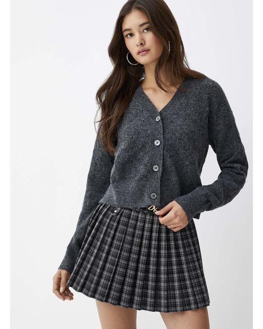 Twik Black Plush Pointelle Knit Cardigan