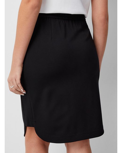 Contemporaine Comfort Waist Ponte Skirt in Black
