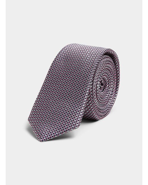 Le 31 Purple Optical Jacquard Skinny Tie for men