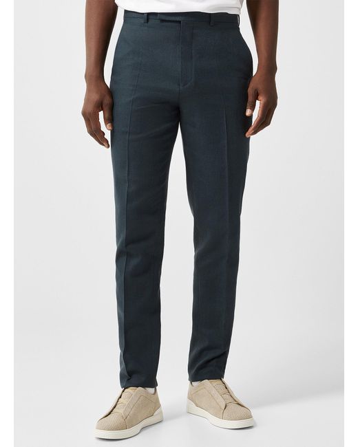 Zegna White Oasi Lino Dress Pant for men