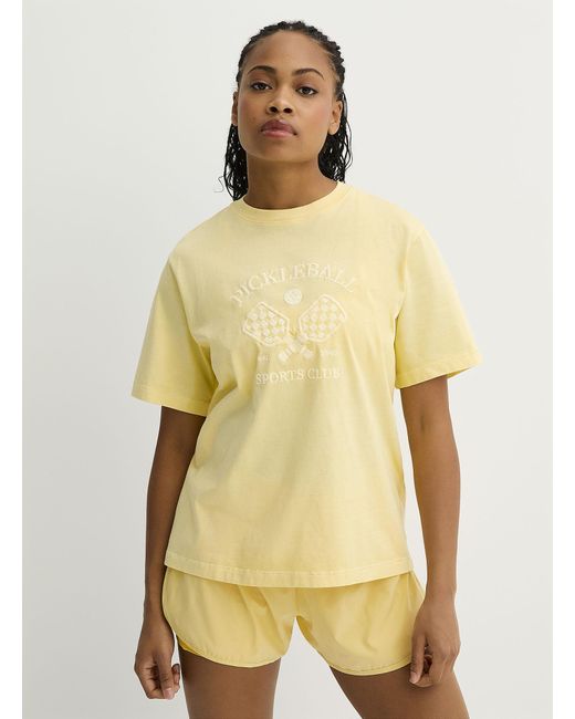 I.FIV5 Yellow Faded Cotton Loose T