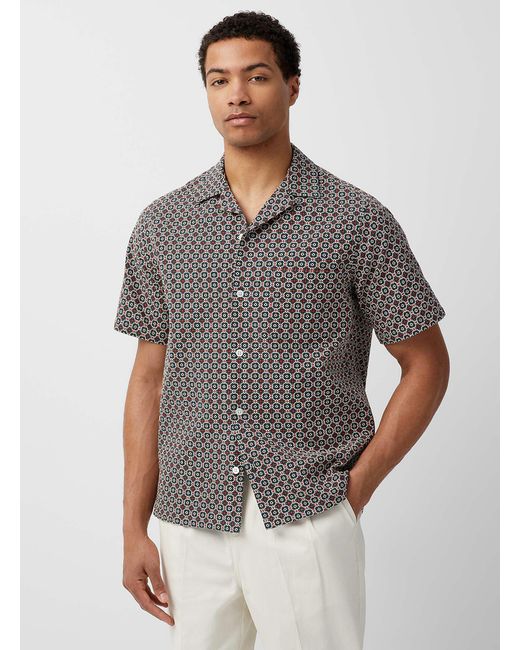 Portuguese Flannel Gray Portuguese Tile Camp Shirt for men