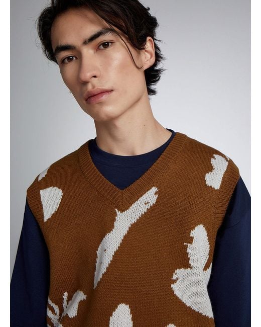 Obey Brown Amir Sweater Vest for men