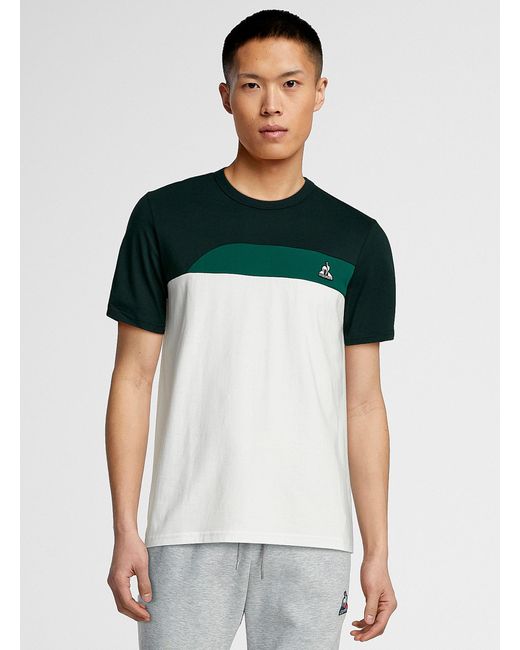 Le Coq Sportif Green Curved Block T for men