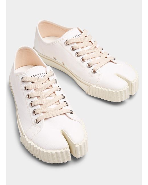 Maison Margiela White Tabi Canvas Sneakers Women