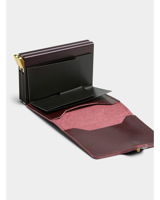 Secrid Brown Burgundy Leather Mini Wallet for men