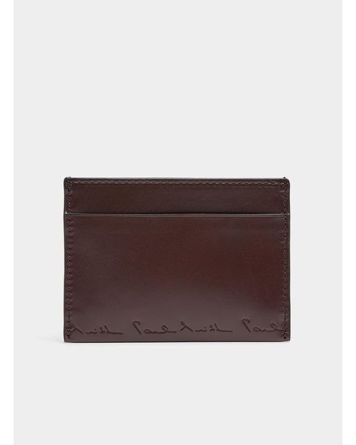 Paul Smith Brown Smooth Leather Card Holder for men