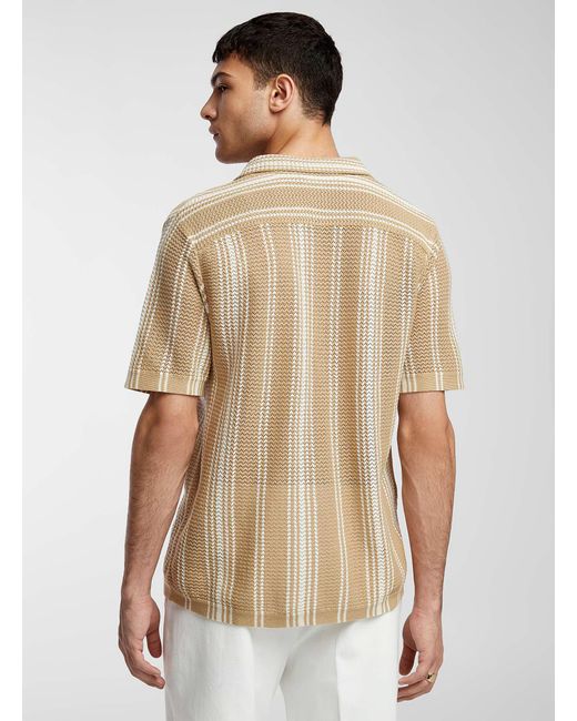 Le 31 Natural Pointelle Knit Shirt for men