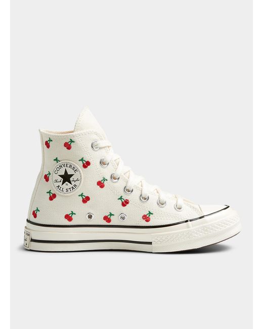 Converse Natural Chuck 70 High Top Embroidered Cherries Sneakers Women