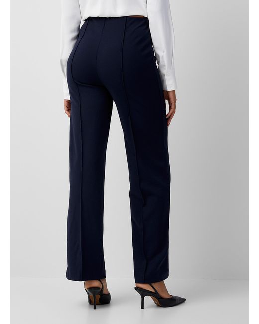 Soaked In Luxury Blue Embossed Pleating Stretch Fabric Pant