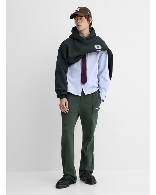 Prohibited White Pintuck Straight Sweatpant Loose Fit for men