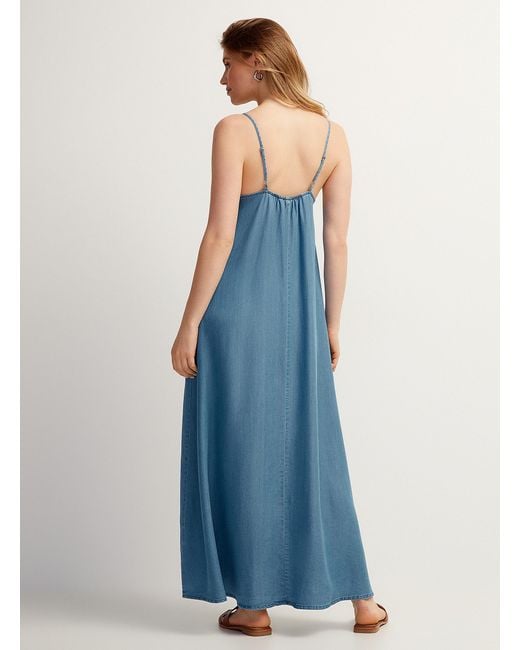 Vero Moda Blue Supple Denim Maxi Dress