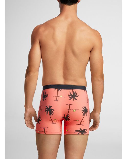 Saxx Underwear Co. Red Palm Tree And Solid Boxer Briefs Ultra for men