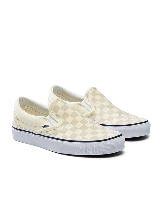 Vans Checkerboard Classic Beige Slip in White | Lyst