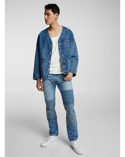 Levi's Blue Patchwork 501 Jean Straight Fit for men