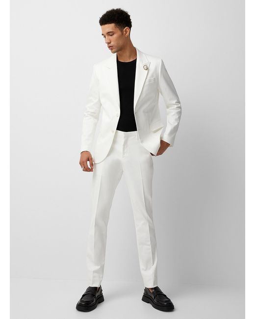 Le 31 Gray White Coolmax Twill Pant Stockholm Fit for men