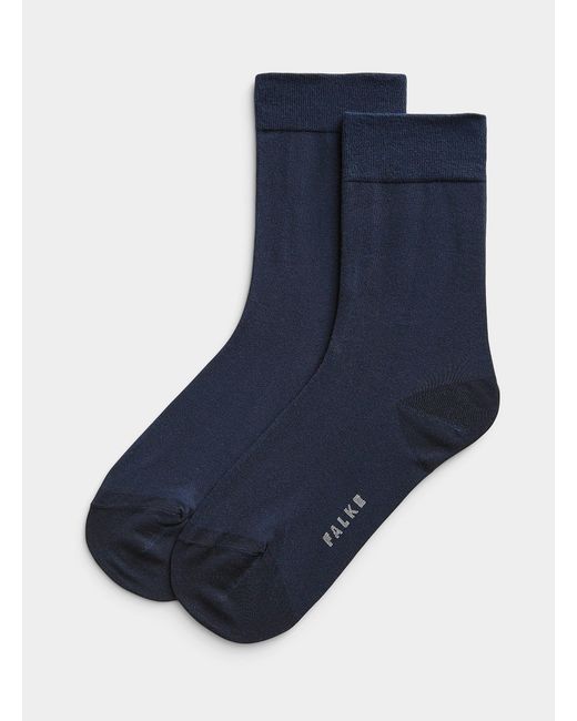 Falke Blue Cotton Touch Solid Socks