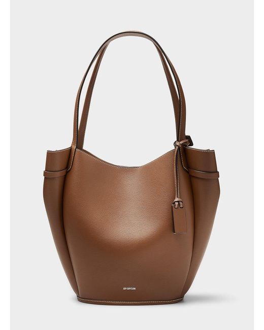 Joy Gryson Vase Rounded Lines Leather Tote Bag in Brown | Lyst Canada