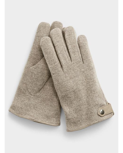 Le 31 Natural Felt Wool Gloves for men